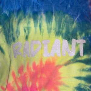 Tie dye neon hoodie with radiant on chest
